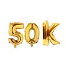Kit Balão Dourado 50K Comemoração Instagram TikTok Dourado