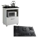 Kit Balcão Cooktop Itatiaia 1 Porta com Fogão 5 Bocas Itacook Premium Branco