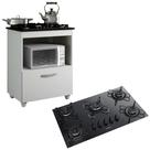 Kit balcão cooktop kaiki salvia com 1 porta branco e fogão cooktop 5 bocas itatiaia Kit balcão cooktop kaiki salvia com 1 porta branco e fogão cooktop 5 bocas itatiaia