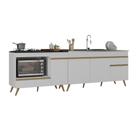 Kit Balcão Cozinha para Cooktop/Forno 105cm e Gabinete Pia 150cm Retrô Veneza Multimóveis MP2288 Kit Balcão Cozinha para Cooktop/Forno 105cm e Gabinete Pia 150cm Retrô Veneza Multimóveis MP2288