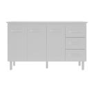 Kit Balcão Gabinete 138cm Carina Branco com Tampo 140cm Branco