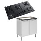 Kit Balcão Itatiaia Tarsila Branco e Cooktop Itatiaia 5 bocas