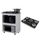 Kit Balcão Kaiki Turim com Fogão Cooktop 5 Bocas Tripla Chama Preto Chamalux