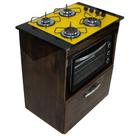 Kit Balcão Salvia Ipê Com Cooktop Amarelo 4 Bocas e Forno 48 Plus Chamalux