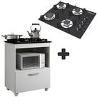 Kit Balcão Salvia Mais Fogão Cooktop 4 Bocas Preto Chamalux Kit Balcão Salvia Mais Fogão Cooktop 4 Bocas Preto Chamalux