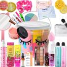 Kit Balde De Maquiagem Batom Sombra Gloss Rímel Completo