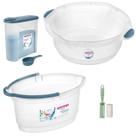 Kit Balde Oval 14 Litros Bacia 14 Litros Porta Sabão Em Pó Plástico Para Casa Limpeza - Sanremo Kit Balde Oval 14 Litros Bacia 14 Litros Porta Sabão Em Pó Plástico Para Casa Limpeza - Sanremo