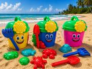 Kit Balde Regador Infantil Praia com Acessórios 8 Peças