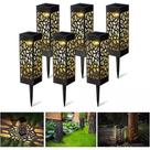Kit Balizador Espeto Jardim Solar LED Prova D'água Quadrado Branco Quente 3000k 6UN 12UN 18UN 24UN
