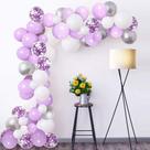 Kit Balloon Arch: 100 balões de confete de látex, macarons roxos