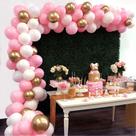Kit Balloon Arch, 117 unidades metálicas, rosa, ouro, branco, aniversário