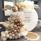 Kit Balloon Arch, 152 unidades com capim-dos-pampas, bege, branco e dourado