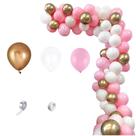 Kit Balloon Arch, aniversário infantil, 87 unidades, vinho, tinto, rosa, látex