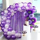 Kit Balloon Arch: balões de confete de látex para festas, roxos, 114 unidades