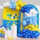 Kit Balloon Arch BAUANOOY 137 unidades de festa de látex azul/amarelo