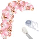 Kit Balloon Arch Birthday 112 peças de confeiteiro de látex rosa e ouro