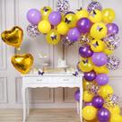 Kit Balloon Arch Confetti Party Latex, 65 unidades, amarelo, roxo Kit Balloon Arch Confetti Party Latex, 65 unidades, amarelo, roxo