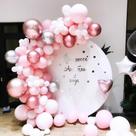 Kit Balloon Arch Garland, 109 peças de papel de látex rosa com acessórios