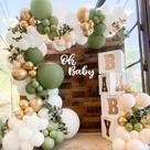 Kit Balloon Arch Garland Birthday 152 unidades de látex/papel alumínio verde