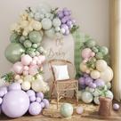 Kit Balloon Arch Garland CROSSFINGERS, verde empoeirado, roxo