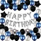 Kit Balloon Arch Garland Feliz Aniversário Blue Latex Foi 55 unidades Kit Balloon Arch Garland Feliz Aniversário Blue Latex Foi 55 unidades