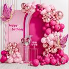 Kit Balloon Arch Garland Netnology Pink Butterfly 112 unidades