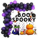 Kit Balloon Arch Halloween Boo Spooky, 101 unidades de papel alumínio de látex