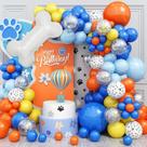 Kit Balloon Arch Jobkoo Dog Paw 105 unidades azul laranja