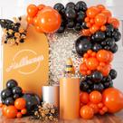 Kit Balloon Arch KEPMOV preto e laranja 100 unidades de látex