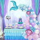 Kit Balloon Arch Kit Mermaids Tail Birthday Party, folha de látex, 92 unidades
