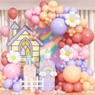Kit Balloon Arch Macaron Daisy 149 unidades com balões de látex e alumínio
