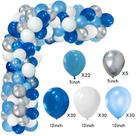 Kit Balloon Arch Macarons Blue Silver 117 unidades de látex de festa