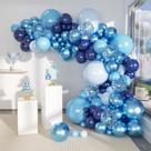 Kit Balloon Arch MEBAY Blue Metallic Macaron Light Navy Blue