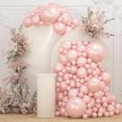 Kit Balloon Arch OTLGEUA Pearl Pink com enchimento duplo 108 unidades
