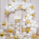 Kit Balloon Arch para festa de aniversário, 100 unidades de confete de látex branco