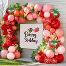 Kit Balloon Arch Partycus Strawberry com recheio duplo com papel alumínio