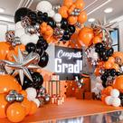 Kit Balloon Arch SHERYL DECOR laranja preto branco com bônus
