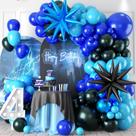 Kit Balloon Arch Sowide azul e preto com balão Star Foil