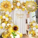 Kit Balloon Arch Sunflower & Sun, 101 peças de bola de látex e alumínio