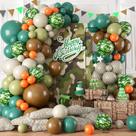 Kit Balloon Garland Arch 107 unidades com tema de camuflagem verde militar