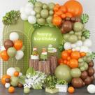 Kit Balloon Garland Arch, 117 unidades, verde oliva, laranja, marrom Kit Balloon Garland Arch, 117 unidades, verde oliva, laranja, marrom