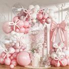 Kit Balloon Garland Arch, 118 unidades com tema rosa e branco macio