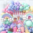 Kit Balloon Garland Arch, 176 unidades de látex Rainbow Macaron