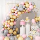 Kit Balloon Garland Arch, 30 unidades de látex rosa, cinza, dourado