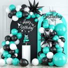 Kit Balloon Garland Arch, 83 unidades, preto e branco, com Starburst