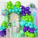 Kit Balloon Garland Arch, 96 unidades de látex verde, azul, roxo