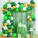 Kit Balloon Garland Arch, 96 unidades de látex verde, branco e dourado