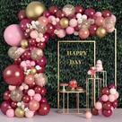 Kit Balloon Garland Arch Amandir, 162 unidades, rosa bordô