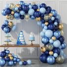 Kit Balloon Garland Arch, azul marinho, 98 unidades com ouro e confetes
