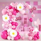 Kit Balloon Garland Arch BAUANOOY 139 unidades de gato rosa de desenho animado